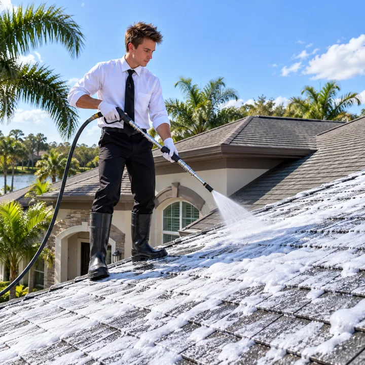 Pressure-washing imagery supplied by Black Tie