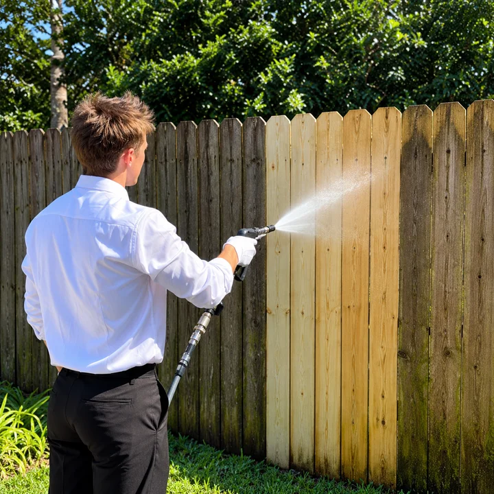 Black Tie fence cleaning service imagery